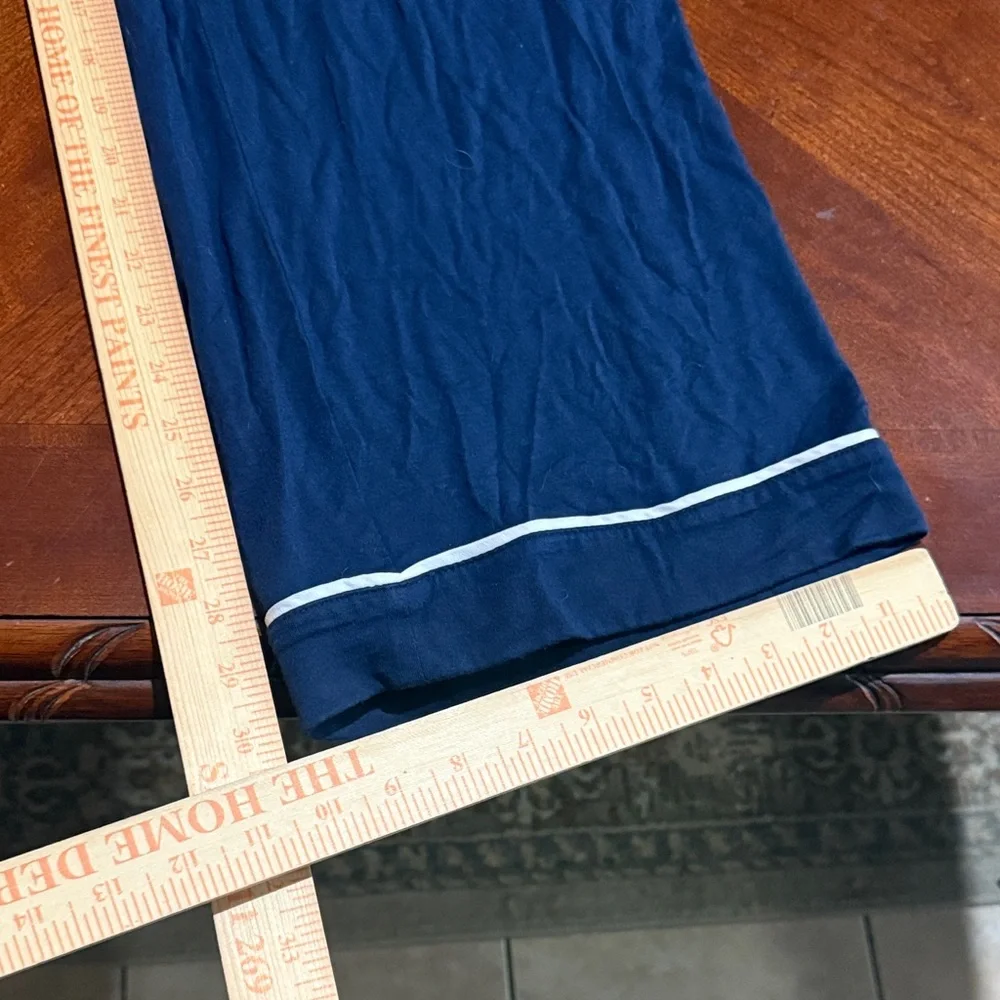 J. Crew Navy Lounge Pants with White Detail pajamas M - Picture 9 of 11